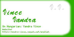 vince vandra business card